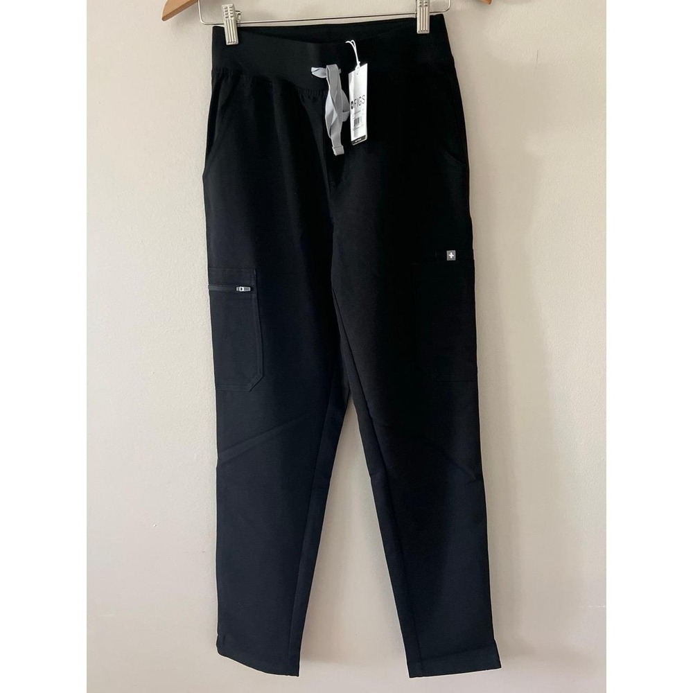 FIGS Women's Yola High Waisted Scrub Pants Black XSR NWT